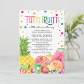 Invitation Douce Fête de Bébé Tutti Fruitti de Fruits d'Été (Debout devant)