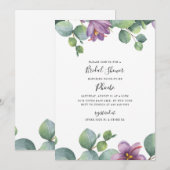Invitation Douce Fête de Fiançailles Eucalyptus Verdure Flora (Devant / Derrière)