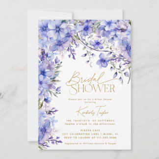 Invitation Douce Fête de Mariage aux Fleurs Violettes de Perv