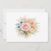 Invitation Douce Fête de Mariage Florale Aquarelle (Dos)