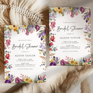 Invitation Douce Fête de Mariage Florale de Printemps Colorée