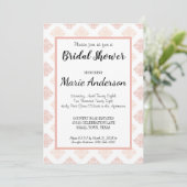 Invitation Douce Fête de Mariage Rose Pêche en Damas (Debout devant)