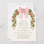 Invitation Douce Fête de Naissance à la Fraise (Devant)