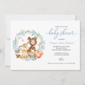 Invitation Douce Fête de Naissance Animaux de la Forêt (Devant)