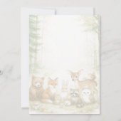 Invitation Douce Fête de Naissance Animaux de la Forêt (Dos)
