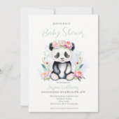 Invitation Douce Fête de Naissance de Bébé Panda au milieu de (Devant)