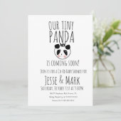 Invitation Douce Fête de Naissance de Bébé Panda Moderne (Debout devant)