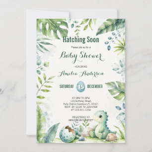 Invitation Douce Fête de Naissance de Dinosaure de la Jungle