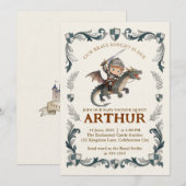 Invitation Douce Fête de Naissance de Garçon au Château de Ch (Devant / Derrière)