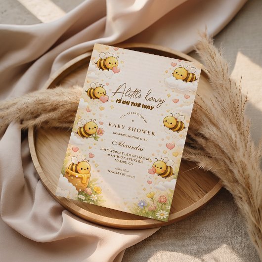 Invitation Douce Fête de Naissance de l'Abeille à Miel