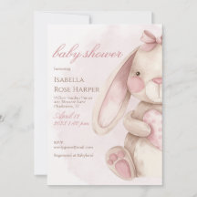 Douce Fête de Naissance de Lapin Aquarelle Rose