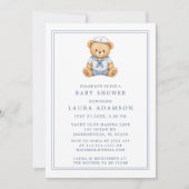 Invitation Douce Fête de Naissance de Marin Ourson Mignon (Devant)