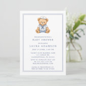 Invitation Douce Fête de Naissance de Marin Ourson Mignon (Debout devant)
