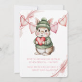 Invitation Douce Fête de Naissance Lapin Aquarelle  (Dos)