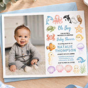 Invitation Douce Fête de Naissance Océan sous la Mer