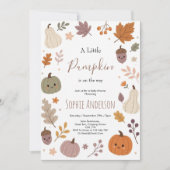 Invitation Douce Fête de Naissance sur le Thème de l'Automne (Devant)