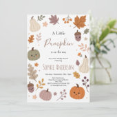 Invitation Douce Fête de Naissance sur le Thème de l'Automne (Debout devant)