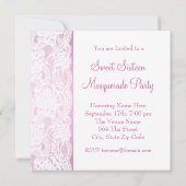 Invitation Douce fête de seize ans rose masquée (Dos)