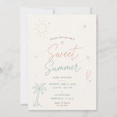 Invitation Douce fête d'été tropicale dessinée à la main pour (Devant)