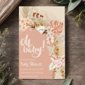 Invitation Douce Fête Florale de Pampas Boho