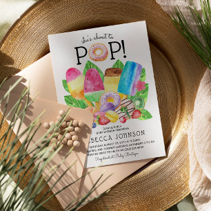 Invitation Douce Fête Prénatale de Glace et de Friandises pou