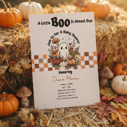Invitation Douce Fête Prénatale Halloween Bébé Fantôme & Citr