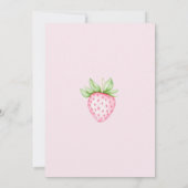Invitation Douce Fête Rose Fraise pour Bébé Fille (Dos)