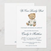Invitation Douce Fête Simple Ours Baby Shower  (Devant / Derrière)