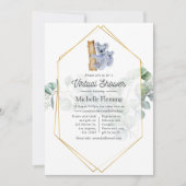 Invitation Douce Fête Virtuelle de Bébé Koala Eucalyptus (Devant)