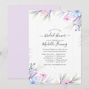 Invitation Douce Fête Virtuelle Fleurs Aquarelle