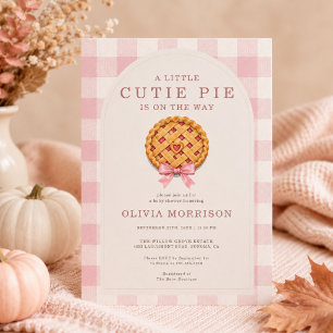 Invitation Douce Fille Arc Rose Automne Baby Shower