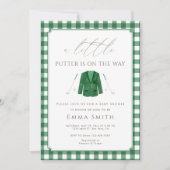 Invitation Douce Fille Gingham Baby Shower de Golf (Devant)