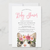 Invitation Douce Fille Kitty Baby Shower (Devant)