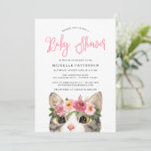 Invitation Douce Fille Kitty Baby Shower (Debout devant)