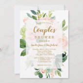 Invitation Douce Fleur de Pêche Élégante Mariage Couple Showe (Devant)