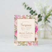 Invitation Douce Fleur Rose Violet Surprise 100e Anniversaire (Debout devant)