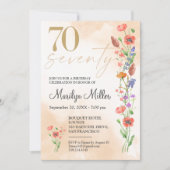 Invitation Douce Fleur Sauvage 70e Anniversaire Pour Elle (Devant)