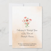 Invitation Douce Fleur Sauvage 70e Anniversaire Pour Elle (Dos)
