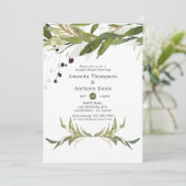 Invitation Douce Fleurie Aquarelle pour les Couples (Debout devant)