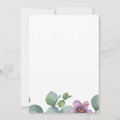 Invitation Douce Fleurie de Mariage au Eucalyptus (Dos)