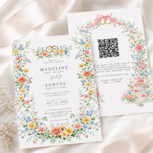 Invitation Douce Floraison de Pâquerette Aquarelle Fleurie