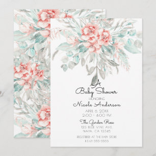 Invitation Douce Floraison de Printemps et d'Été pour Baby Sh