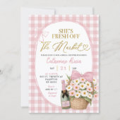 Invitation Douce Florale Gingham Coquette Mariage Fille d'Hon (Devant)