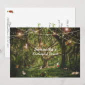 Invitation Douce forêt enchantée de la fée oiseau renard écur (Devant / Derrière)