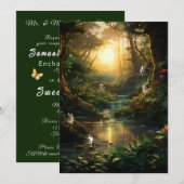 Invitation Douce forêt enchantée de la rivière Bunny Fairy 16 (Devant / Derrière)