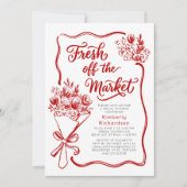 Invitation Douce Fraîcheur du Marché Réception de Mariage Rou (Devant)