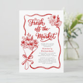 Invitation Douce Fraîcheur du Marché Réception de Mariage Rou (Debout devant)