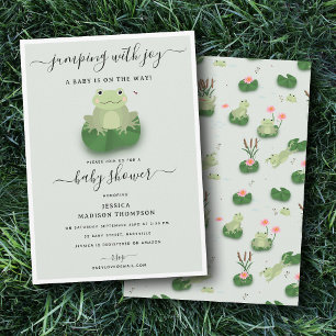 Invitation Douce Grenouilles Étang de nénuphars Baby Shower M