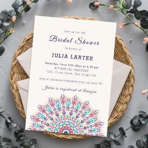Invitation Douce herbe de Pampas à plumes Mandala Baby Shower
