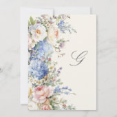 Invitation Douce Hydrangea Rose Florale Mariage Fête Prénupti (Dos)